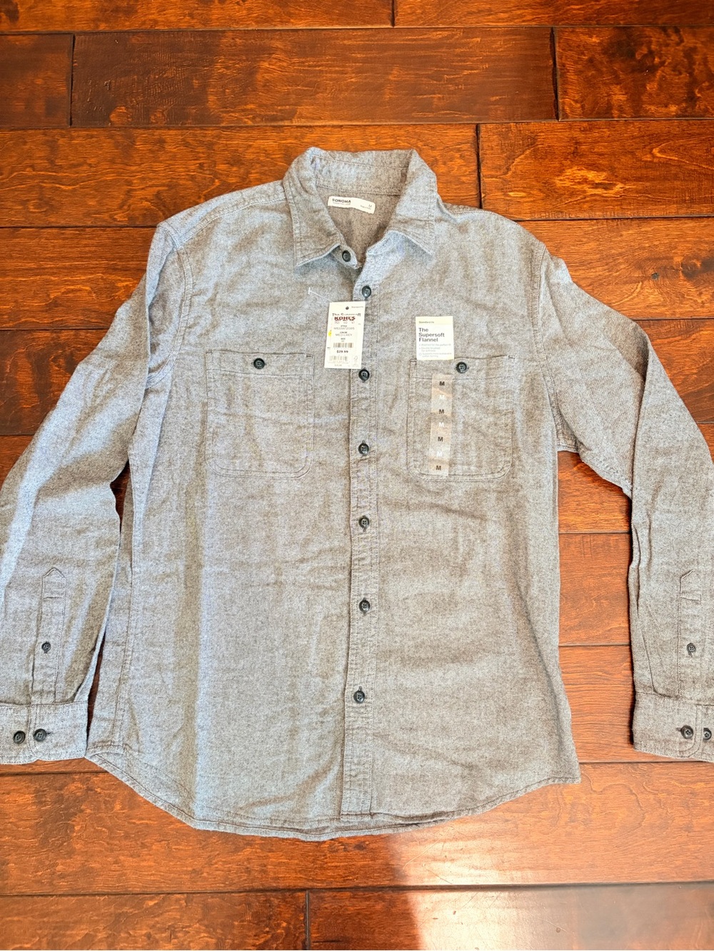Sonoma Men's Gray Button-Down Casual Shirt